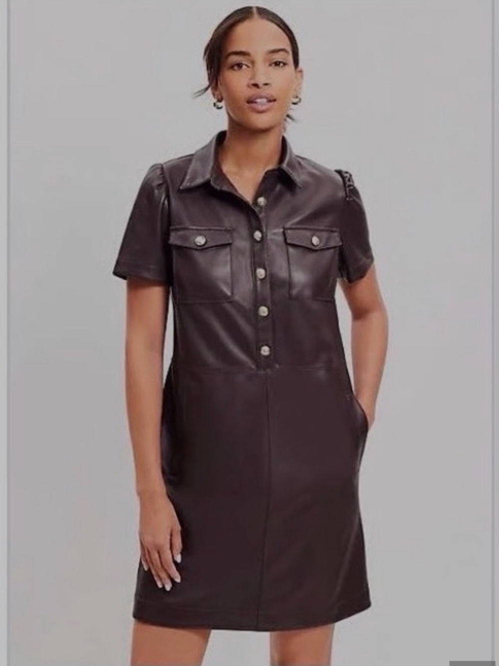 Loft Faux Leather Dress